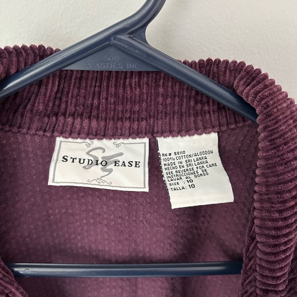 90s vintage purple corduroy cropped jacket - Picture 4 of 6